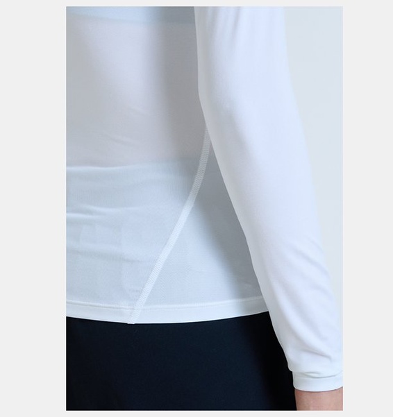 Beyaz Kadın UA HeatGear Authentics Compression Uzun Kollu T-shirt