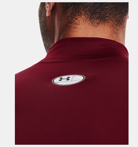 Bordo Erkek UA ColdGear Armour Compression Mock Uzun Kollu T-shirt