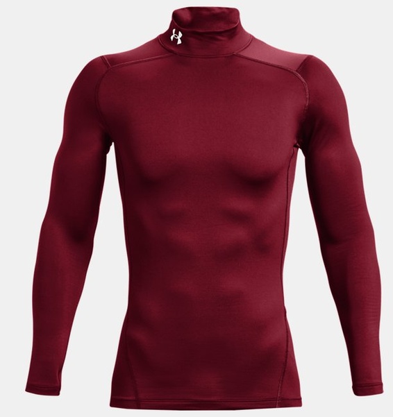 Bordo Erkek UA ColdGear Armour Compression Mock Uzun Kollu T-shirt