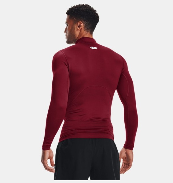 Bordo Erkek UA ColdGear Armour Compression Mock Uzun Kollu T-shirt