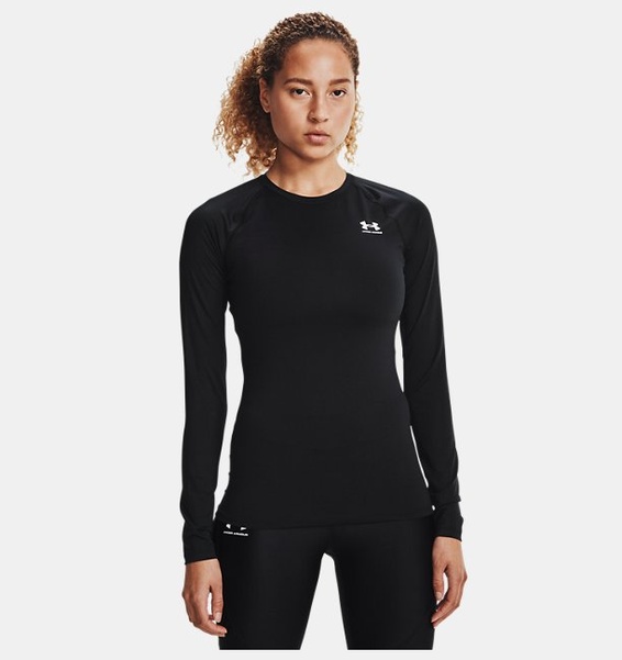 Siyah Kadın UA HeatGear Authentics Compression Uzun Kollu T-shirt