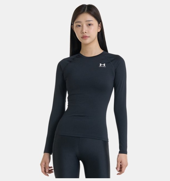 Siyah Kadın UA HeatGear Authentics Compression Uzun Kollu T-shirt