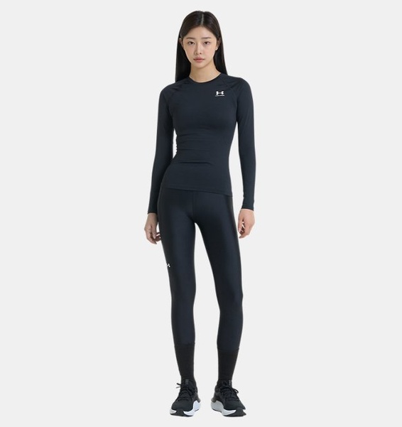 Siyah Kadın UA HeatGear Authentics Compression Uzun Kollu T-shirt