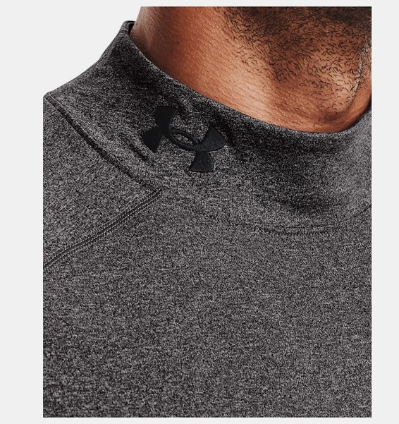 Gri Erkek UA ColdGear Armour Fitted Mock Uzun Kollu T-shirt