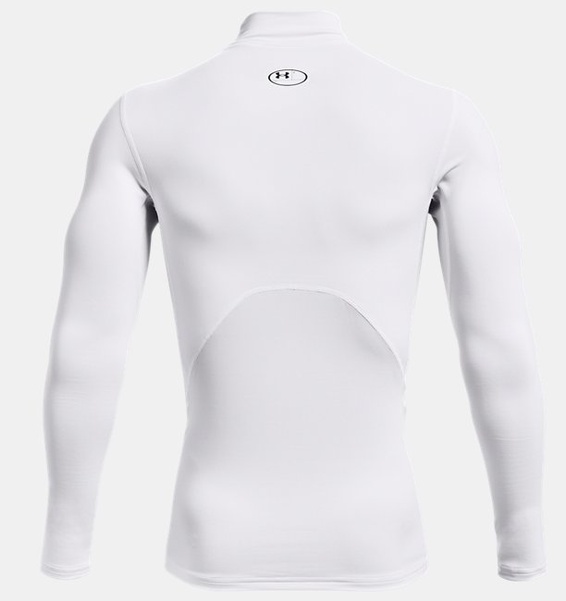 Beyaz Erkek UA ColdGear Armour Compression Mock Uzun Kollu T-shirt