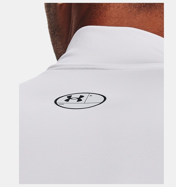 Beyaz Erkek UA ColdGear Armour Compression Mock Uzun Kollu T-shirt