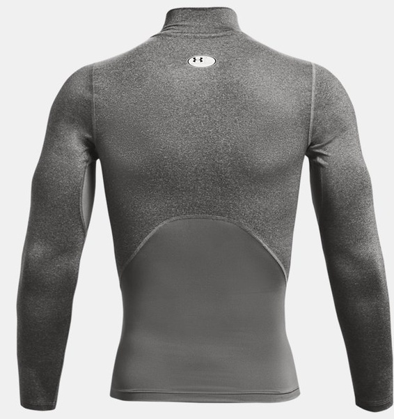 Gri Erkek UA HeatGear Armour Compression Mock Uzun Kollu T-shirt