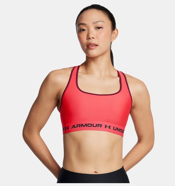 Kırmızı Kadın UA Crossback Mid Spor Sütyeni