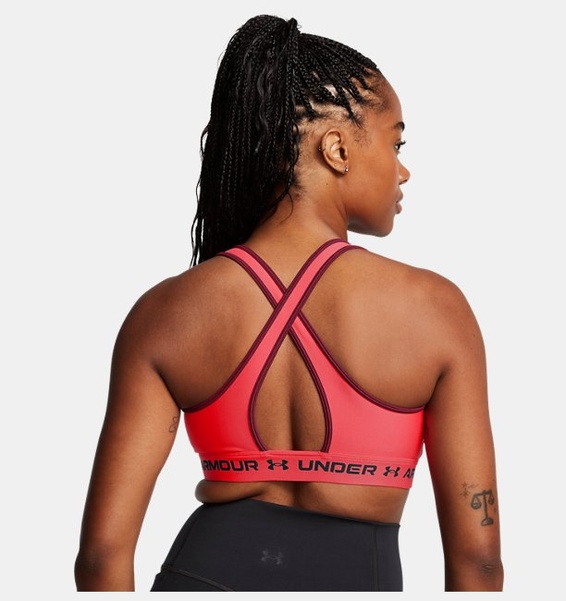Kırmızı Kadın UA Crossback Mid Spor Sütyeni
