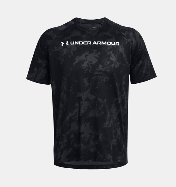 Siyah Erkek UA Tech ABC Camo Kısa Kollu T-shirt
