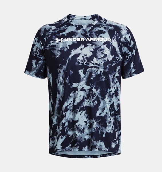 Lacivert Erkek UA Tech ABC Camo Kısa Kollu T-shirt