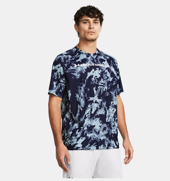 Lacivert Erkek UA Tech ABC Camo Kısa Kollu T-shirt