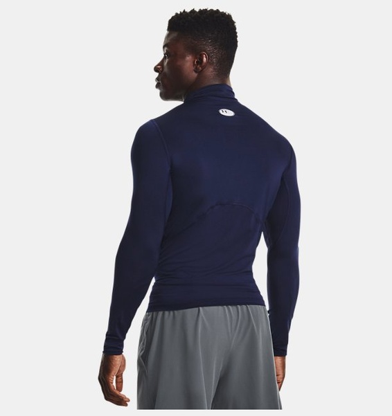 Lacivert Erkek UA HeatGear Armour Compression Mock Uzun Kollu T-shirt