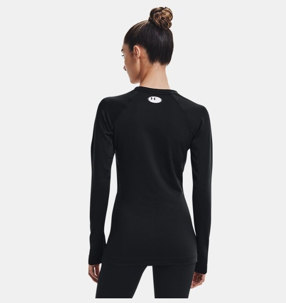 Siyah Kadın UA ColdGear Authentics Bisiklet Yaka Uzun Kollu T-shirt