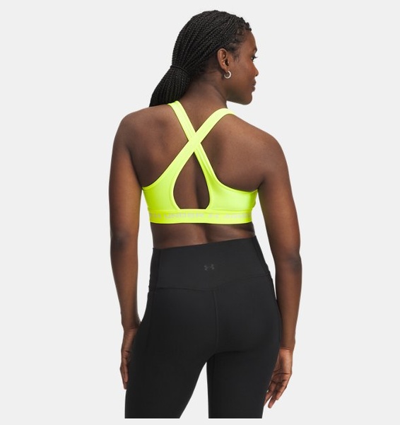 Sarı Kadın UA Crossback Mid Spor Sütyeni