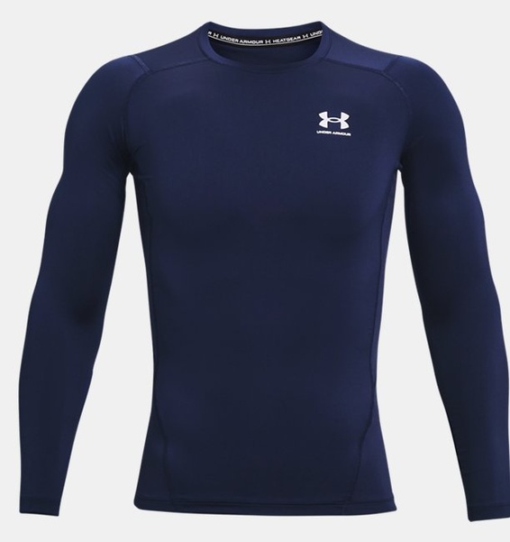 Lacivert Erkek UA HeatGear Armour Compression Uzun Kollu T-shirt