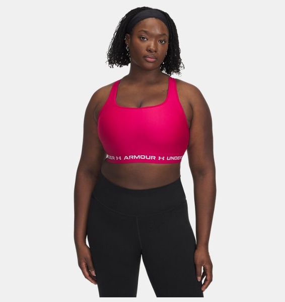 Pembe Kadın UA Crossback Mid Spor Sütyeni