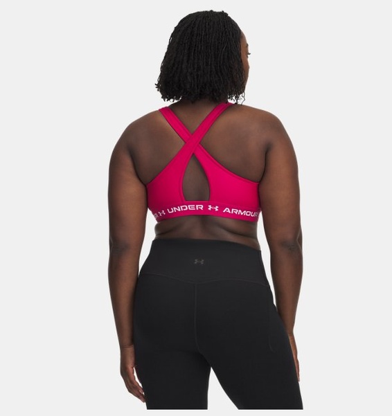 Pembe Kadın UA Crossback Mid Spor Sütyeni