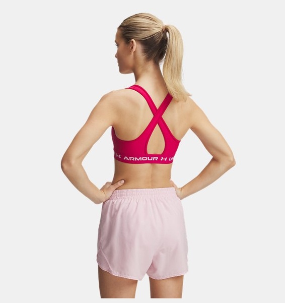 Pembe Kadın UA Crossback Mid Spor Sütyeni
