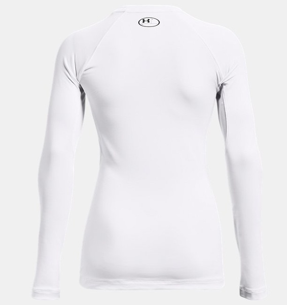 Beyaz Kadın UA ColdGear Authentics Bisiklet Yaka Uzun Kollu T-shirt
