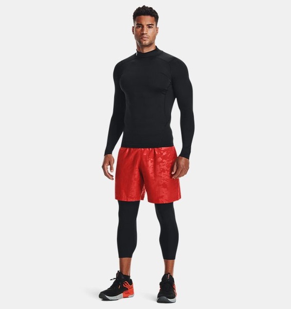 Siyah Erkek UA HeatGear Armour Compression Mock Uzun Kollu T-shirt