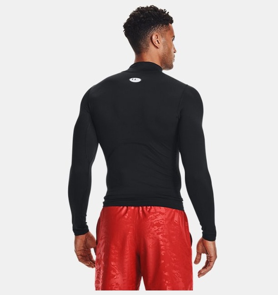 Siyah Erkek UA HeatGear Armour Compression Mock Uzun Kollu T-shirt