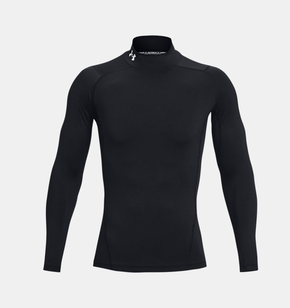 Siyah Erkek UA HeatGear Armour Compression Mock Uzun Kollu T-shirt