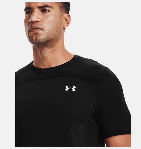 Siyah Erkek UA Dikişsiz Kısa Kollu T-shirt