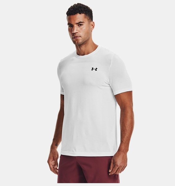 Beyaz Erkek UA Dikişsiz Kısa Kollu T-shirt