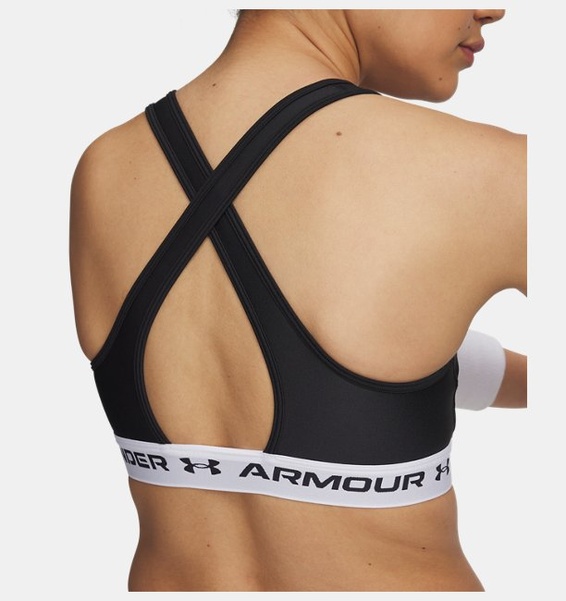 Siyah Kadın UA Crossback Mid Spor Sütyeni