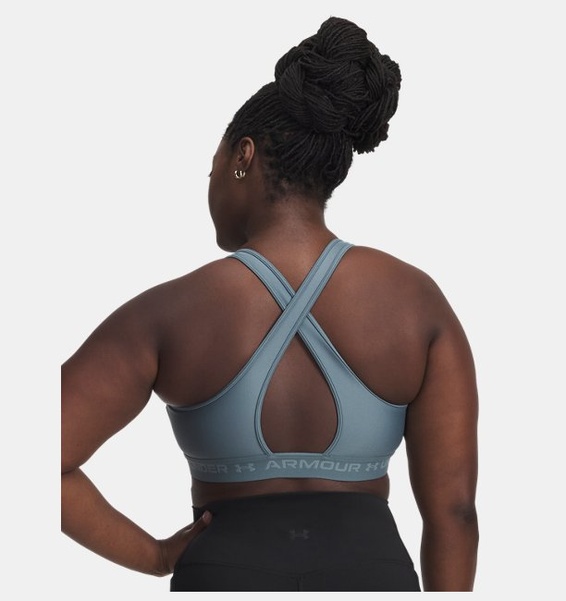 Mavi Kadın UA Crossback Mid Spor Sütyeni