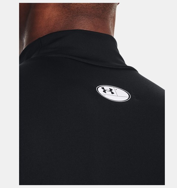 Siyah Erkek UA ColdGear Armour Compression Mock Uzun Kollu T-shirt