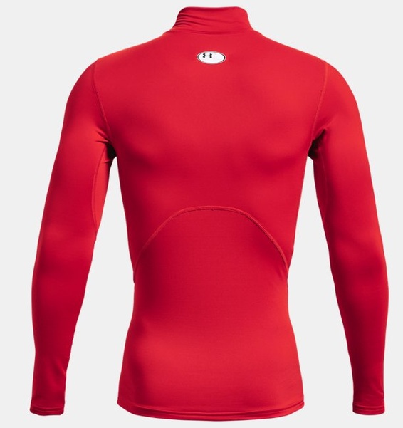 Kırmızı Erkek UA ColdGear Armour Compression Mock Uzun Kollu T-shirt