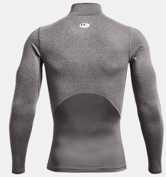 Gri Erkek UA ColdGear Armour Compression Mock Uzun Kollu T-shirt