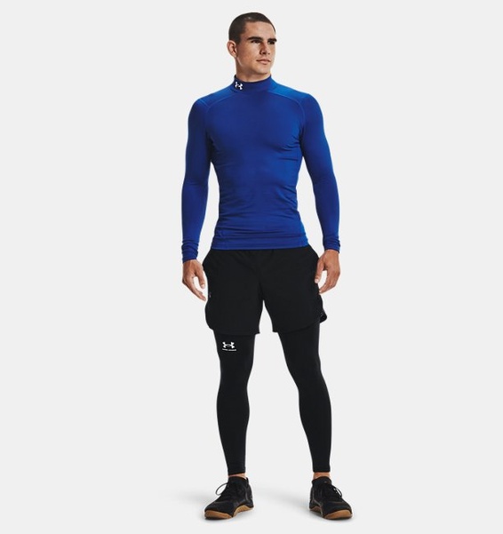 Mavi Erkek UA ColdGear Armour Compression Mock Uzun Kollu T-shirt