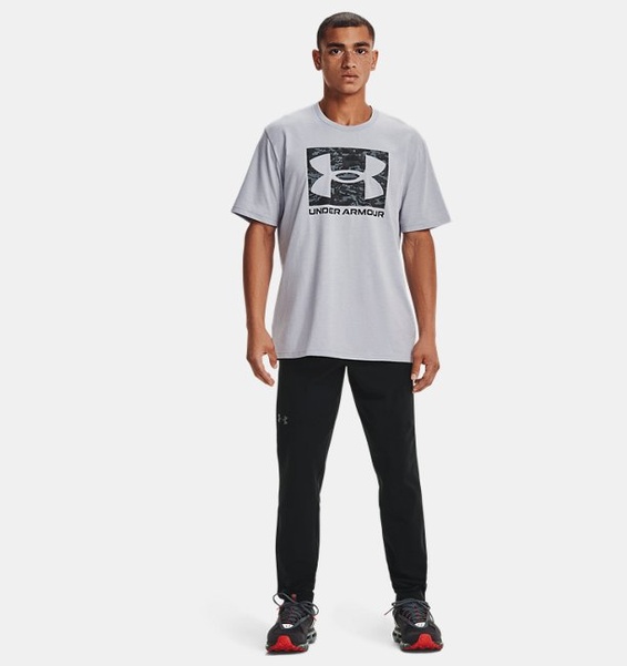 Gri Erkek UA ABC Camo Boxed Logo Kısa Kollu T-shirt