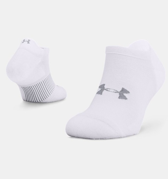 Beyaz Unisex UA Armour Dry™ Koşu No Show Çorap