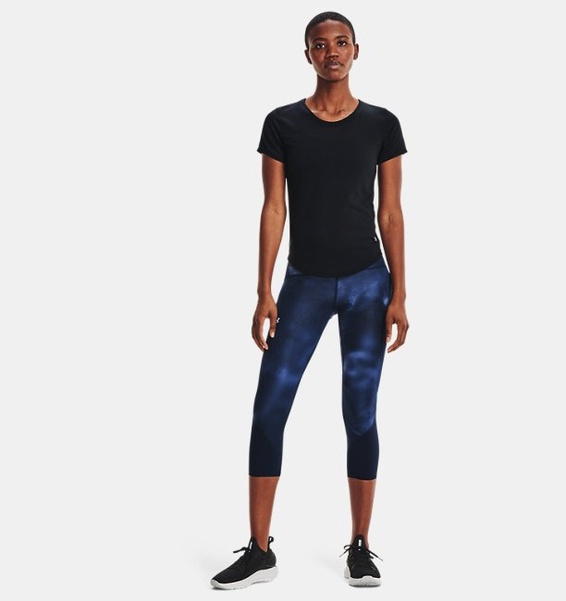 Siyah Kadın UA Streaker Koşu Kısa Kollu T-shirt