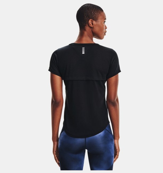 Siyah Kadın UA Streaker Koşu Kısa Kollu T-shirt