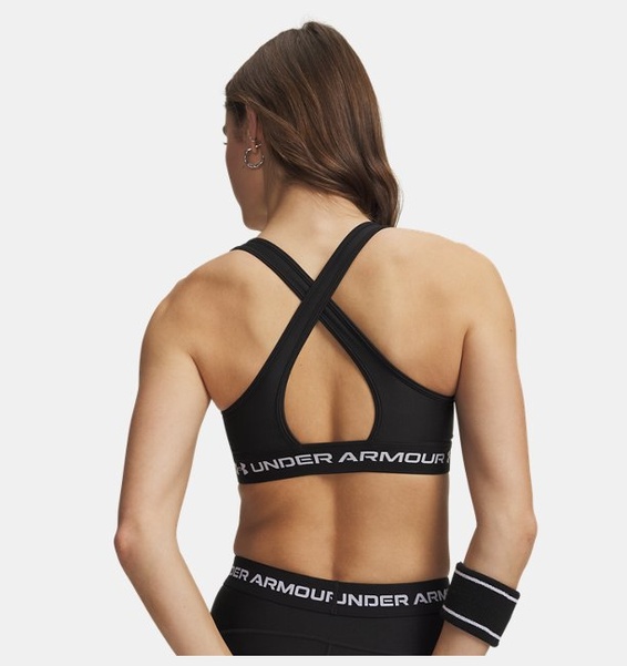 Siyah Kadın UA Crossback Mid Spor Sütyeni