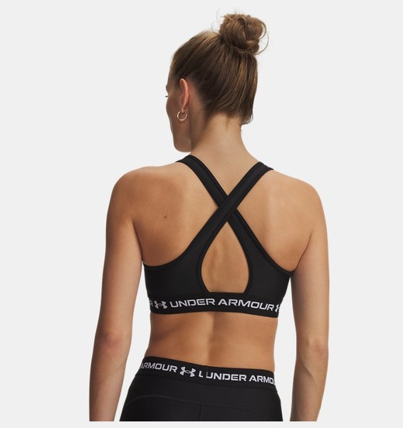 Siyah Kadın UA Crossback Mid Spor Sütyeni
