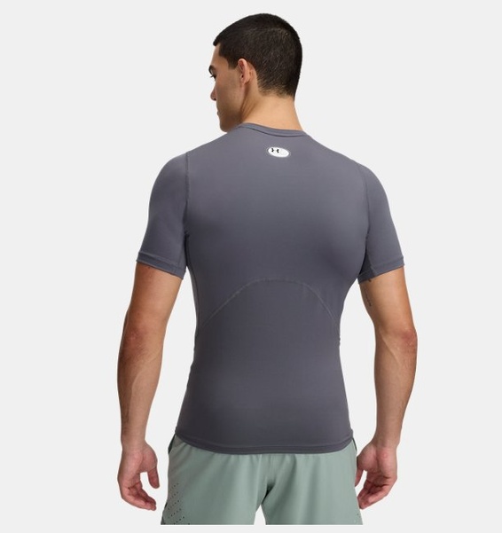Gri Erkek UA HeatGear Armour Compression Kısa Kollu T-shirt