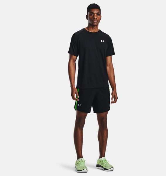 Siyah Erkek UA Streaker Koşu Kısa Kollu T-shirt