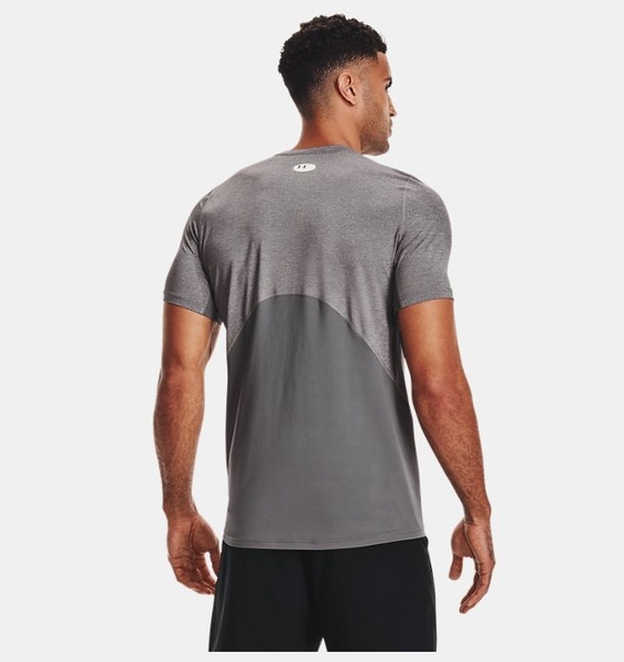Gri Erkek UA HeatGear Armour Fitted Kısa Kollu T-shirt