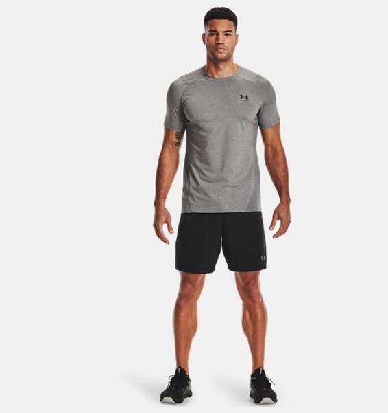 Gri Erkek UA HeatGear Armour Fitted Kısa Kollu T-shirt