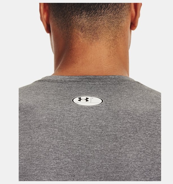 Gri Erkek UA HeatGear Armour Fitted Kısa Kollu T-shirt