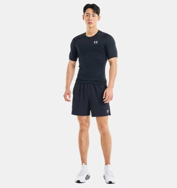 Siyah Erkek UA HeatGear Armour Compression Kısa Kollu T-shirt