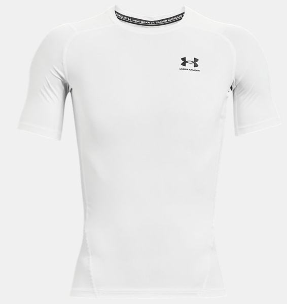 Beyaz Erkek UA HeatGear Armour Compression Kısa Kollu T-shirt