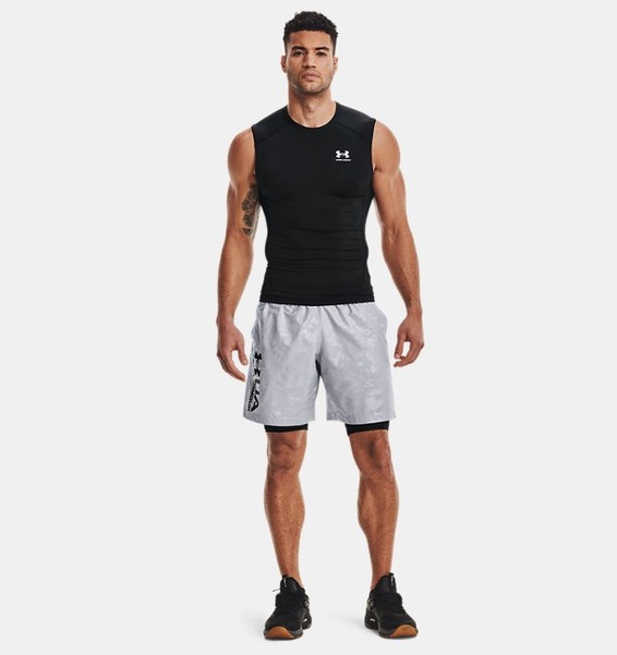Siyah Erkek UA HeatGear Armour Compression Atlet