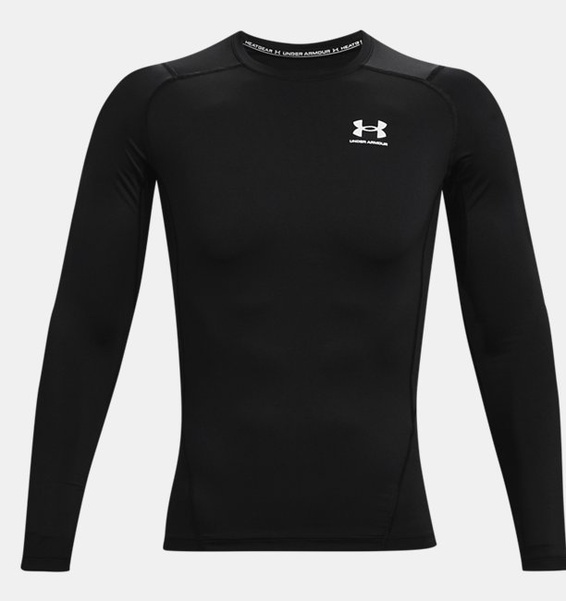 Siyah Erkek UA HeatGear Armour Compression Uzun Kollu T-shirt